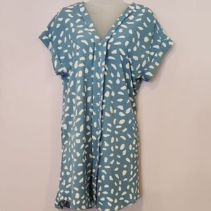 Umgee Sky Blue and White Cloud Print Top